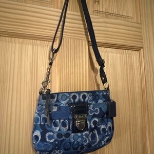 Blue Coach Bag With Adjustable Strap
